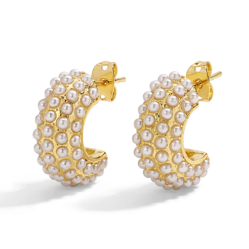 Joy Dravecky Studded Pearl Hoop