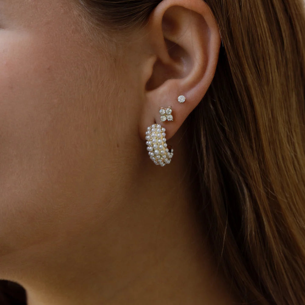 Joy Dravecky Studded Pearl Hoop
