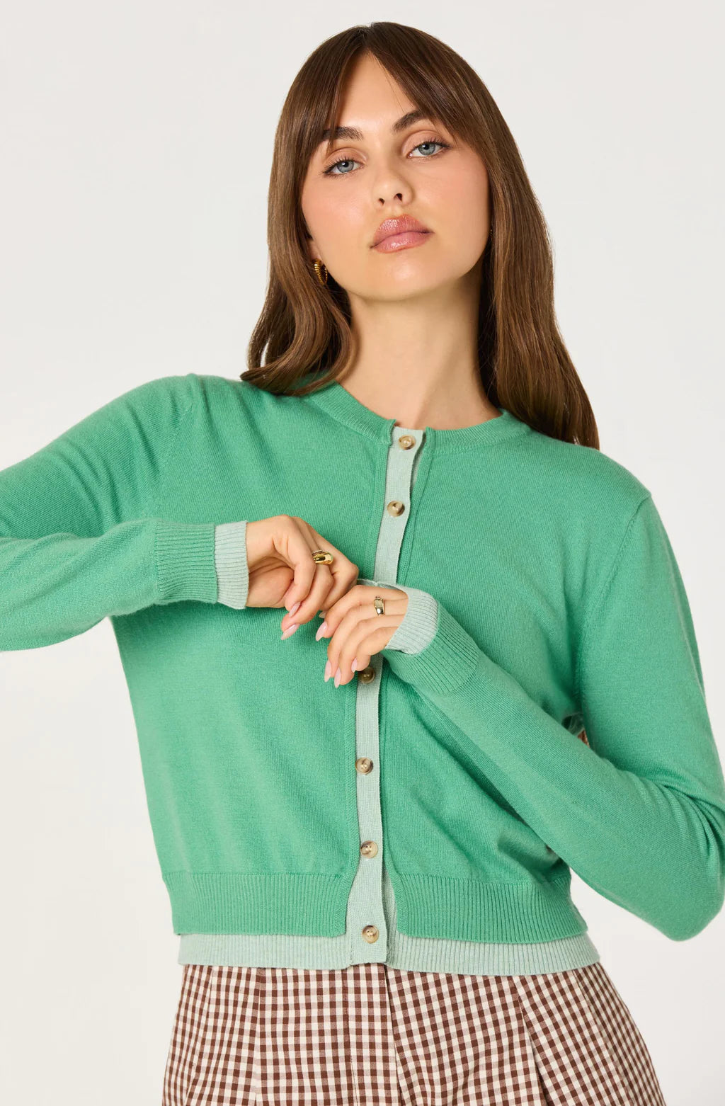 ASTR Clovis Green Cardigan