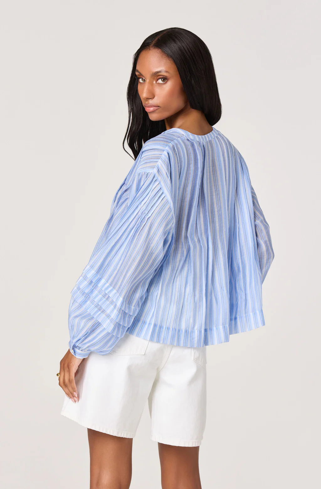 ASTR Ericka Blue Stripe Top