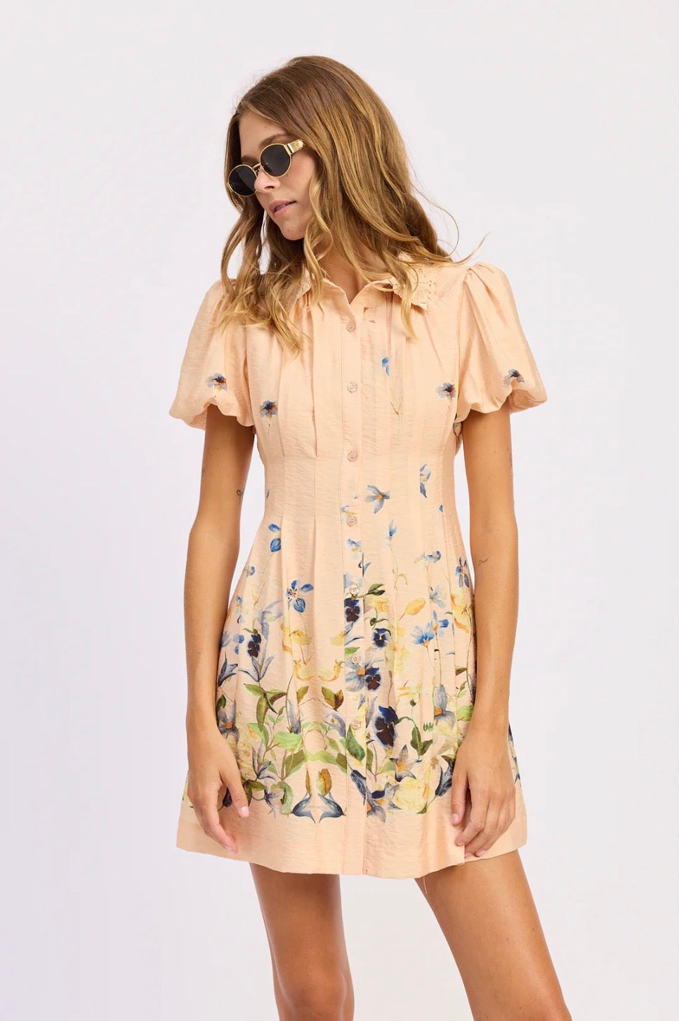 En Saison Carrera Bubble Sleeve Dress