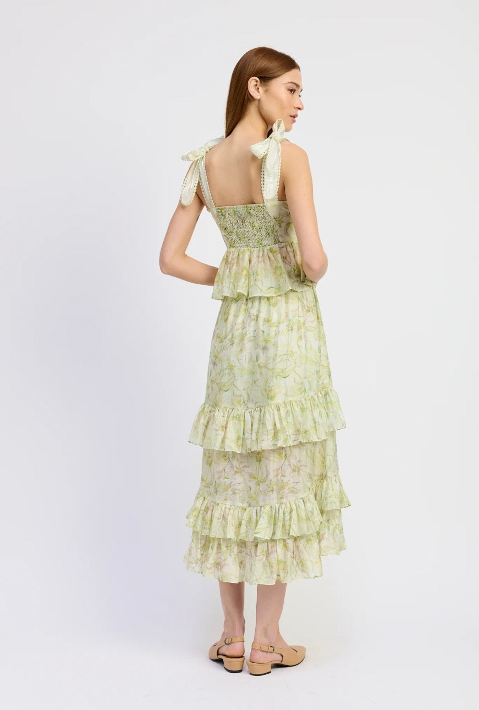 En Saison Claire Tiered Midi Skirt