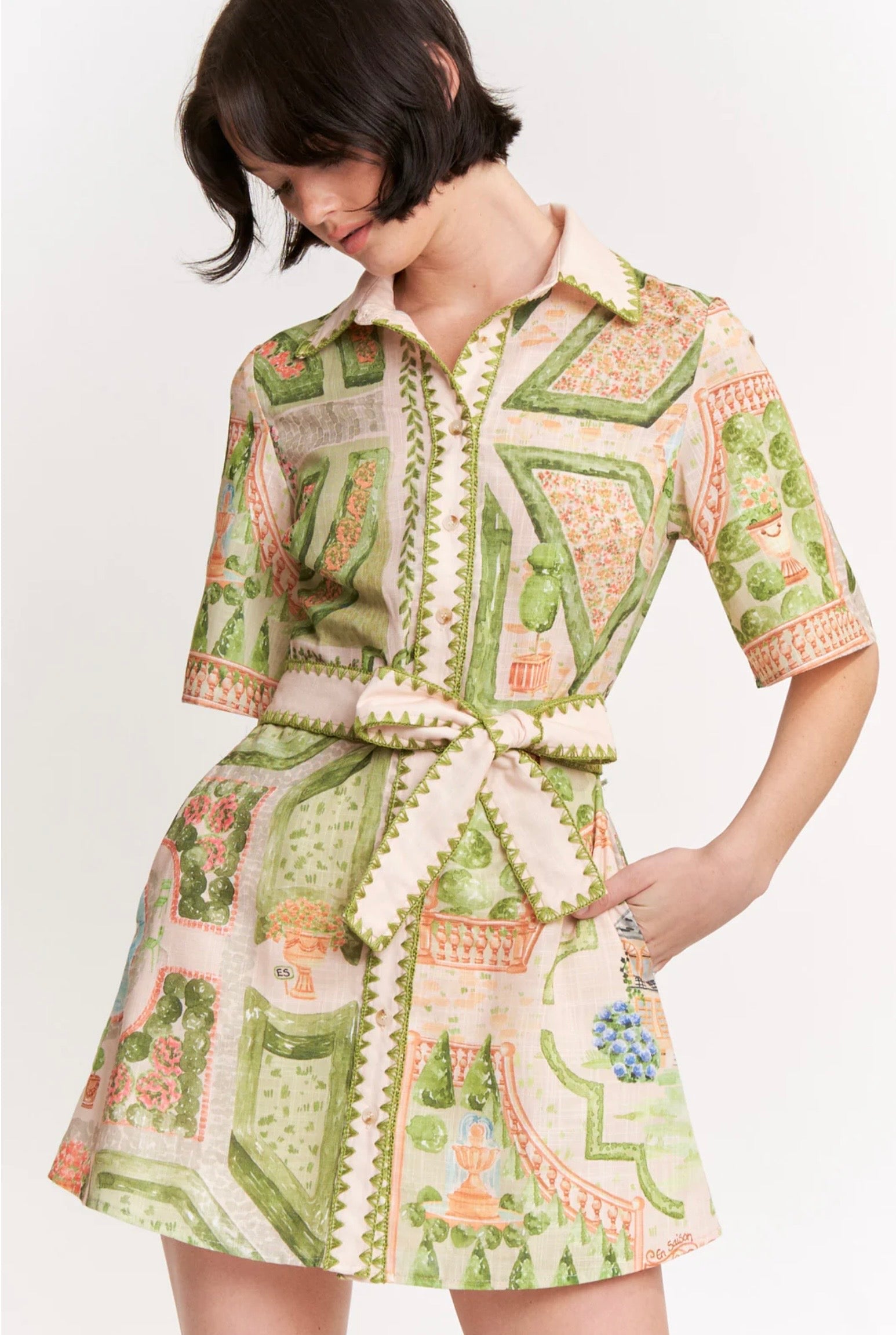 En Saison Sariyah Mini Shirt Dress