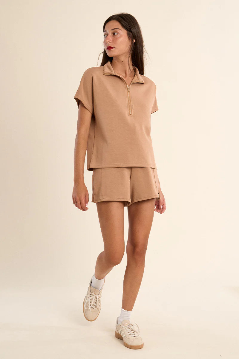 Gabrielle Gala Short Sleeve Half Zip