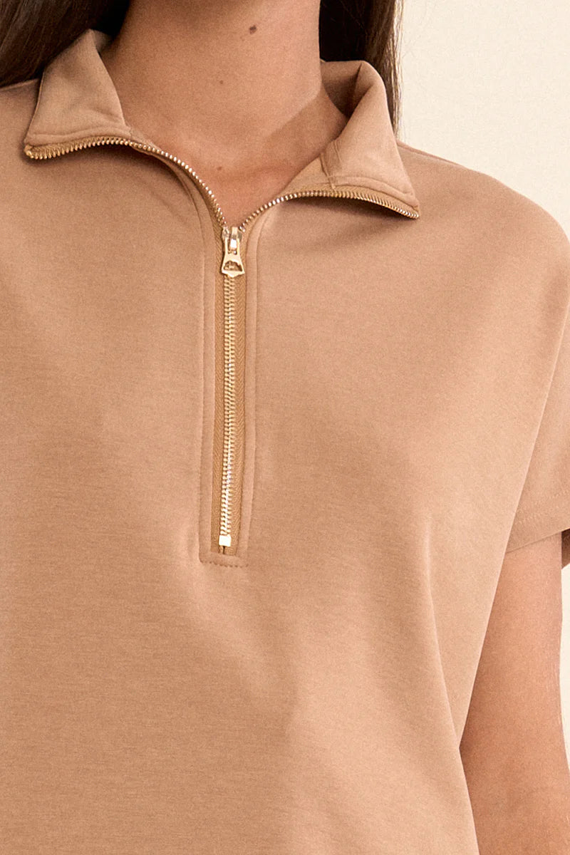 Gabrielle Gala Short Sleeve Half Zip
