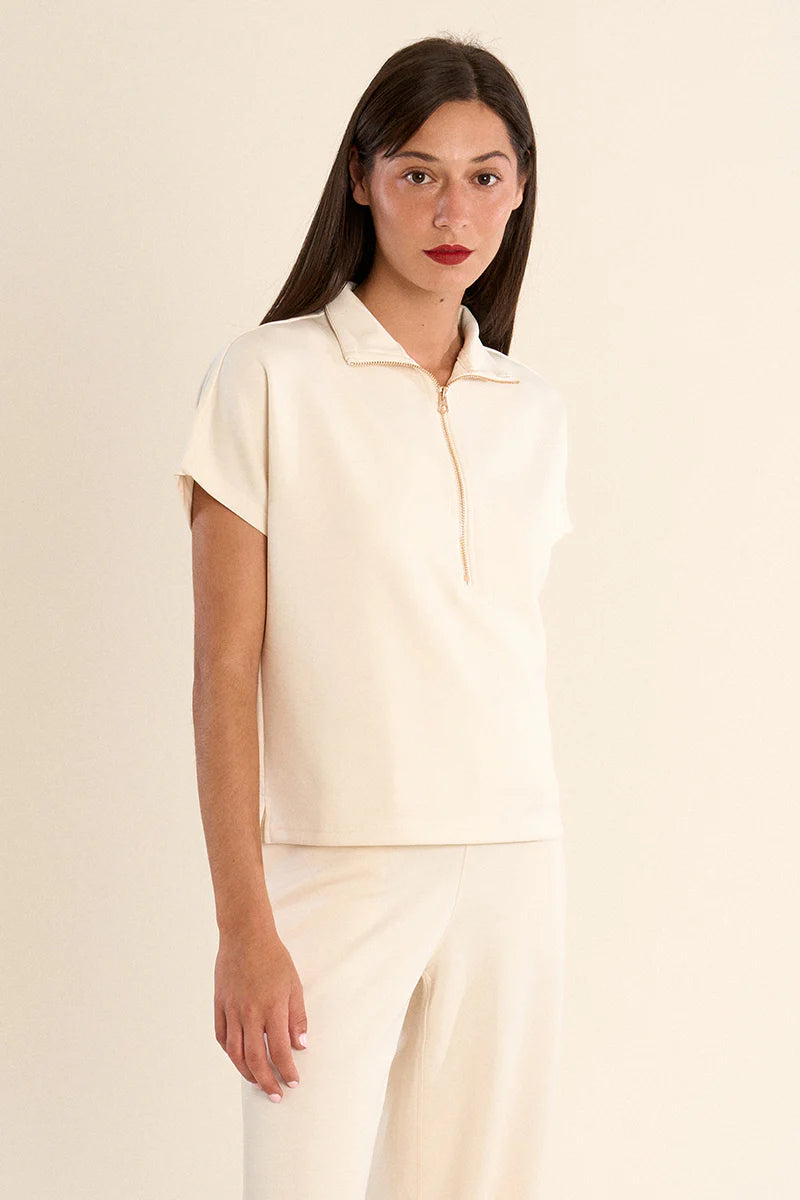 Gabrielle Gala Short Sleeve Half Zip