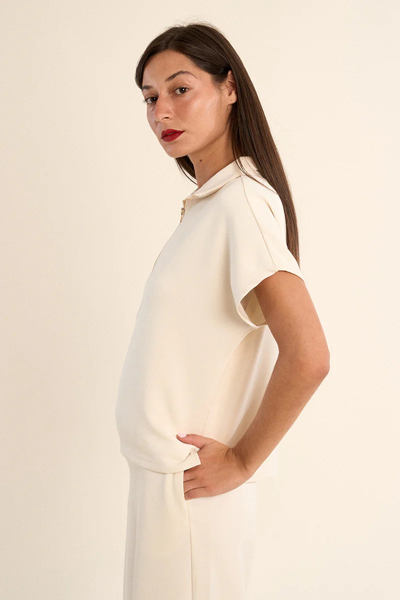 Gabrielle Gala Short Sleeve Half Zip