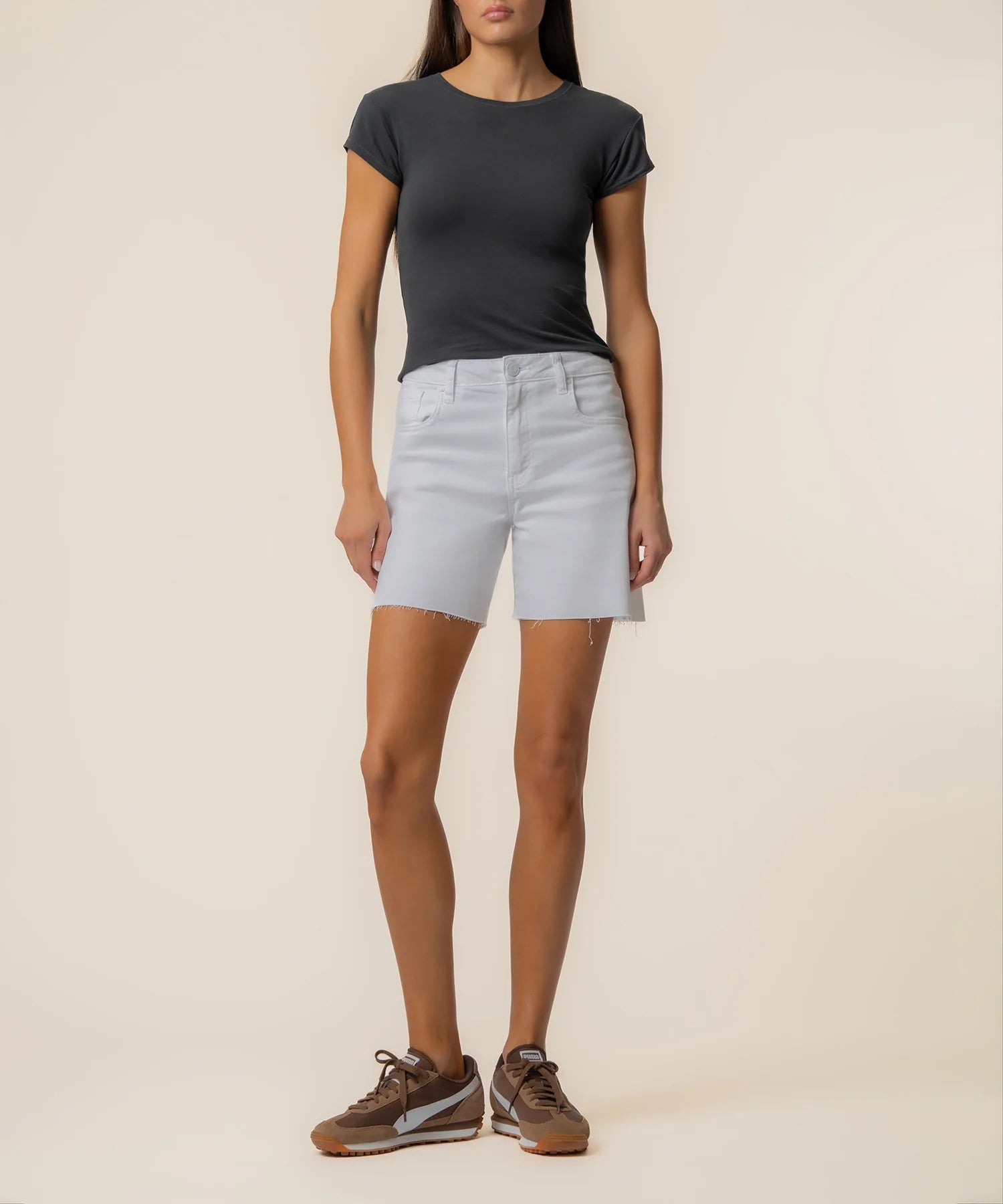 KUT Hailey Denim Short Optic White