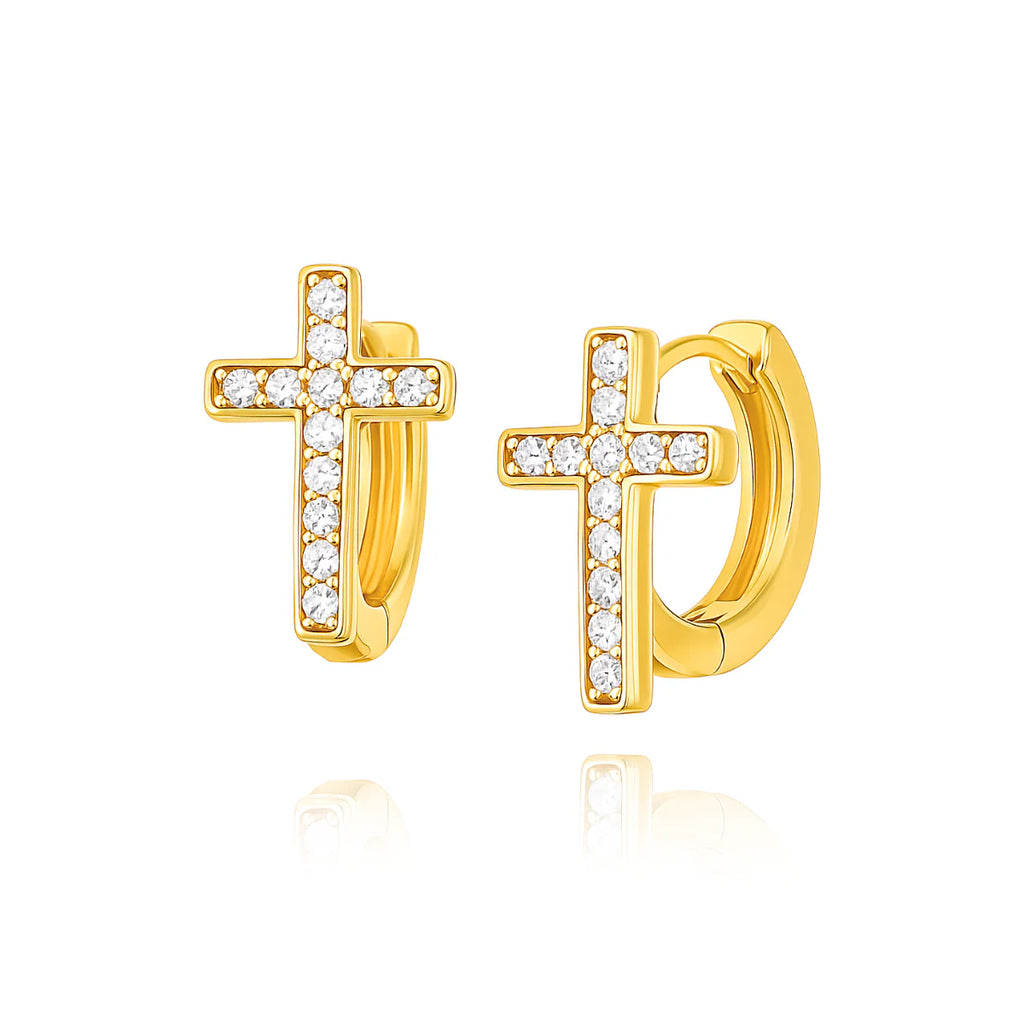 Ellie Vail Ridge Cross Huggie Earring