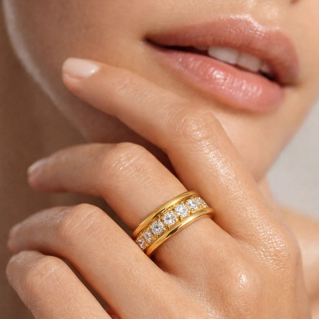 Ellie Vail Louise Channel Set Band Ring
