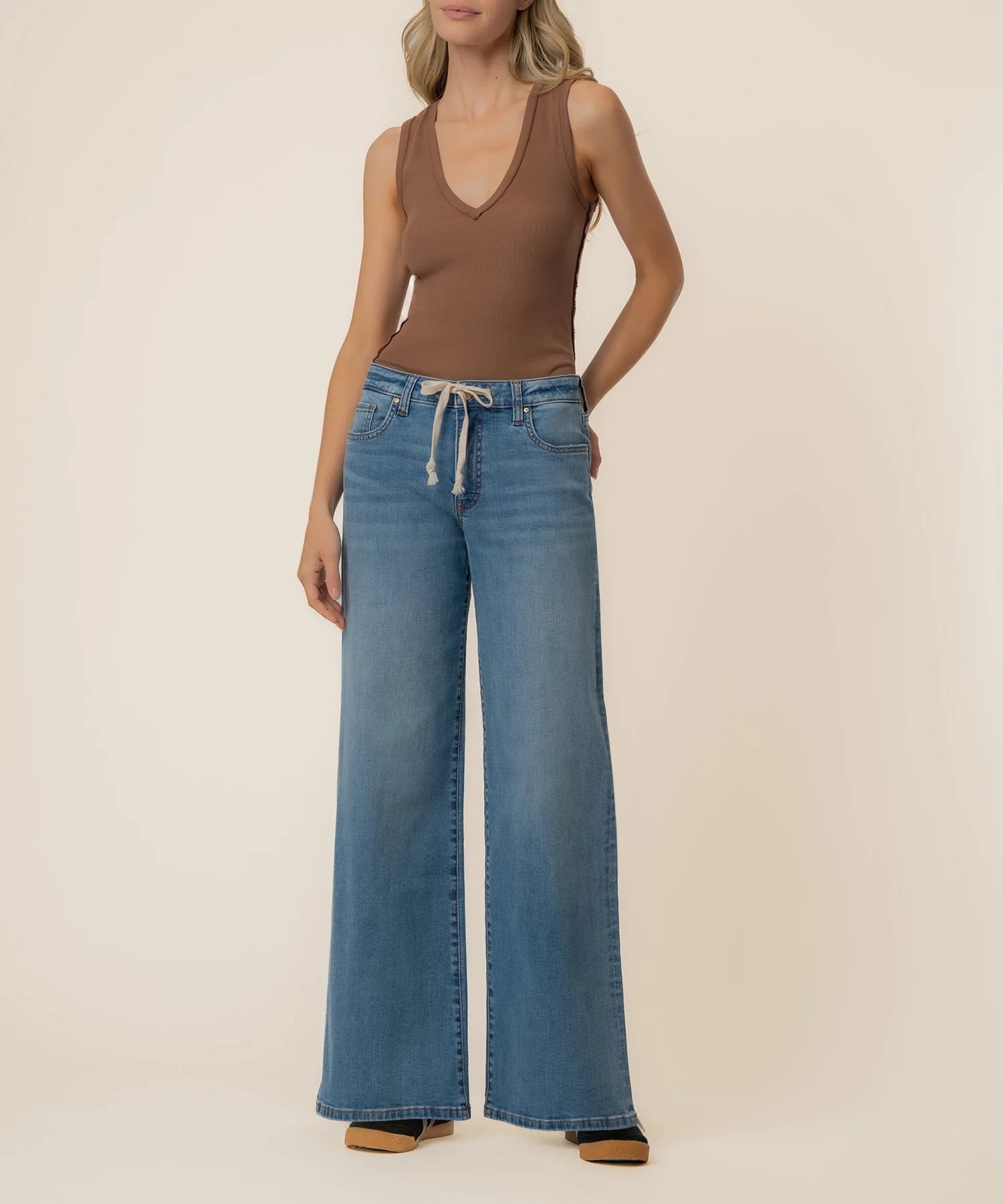 KUT Maya Drawstring Wide Leg Jean