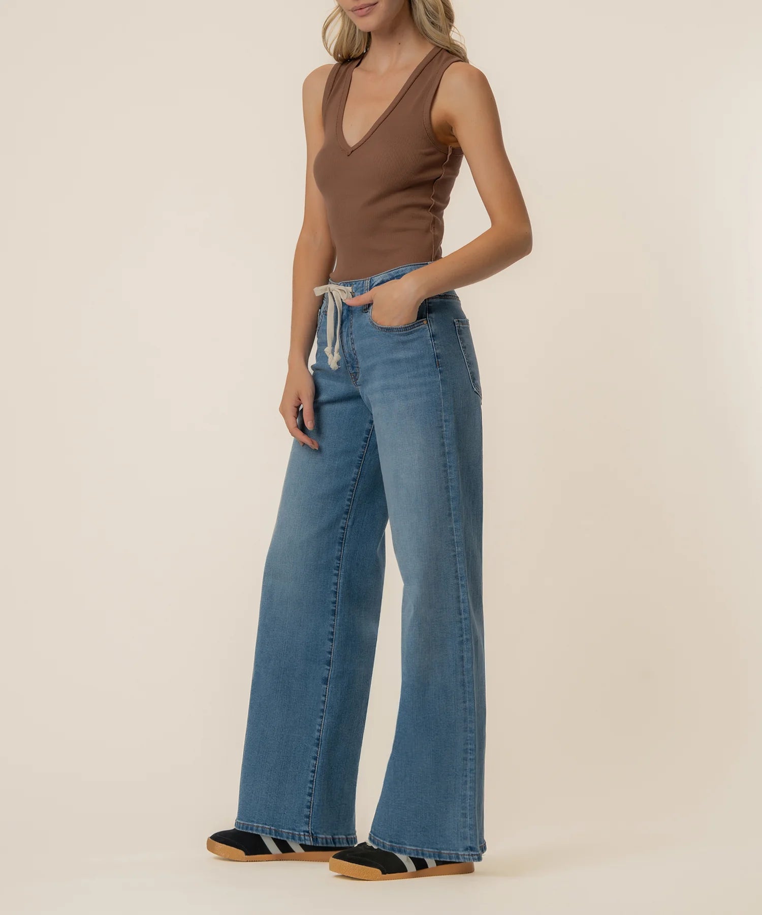 KUT Maya Drawstring Wide Leg Jean