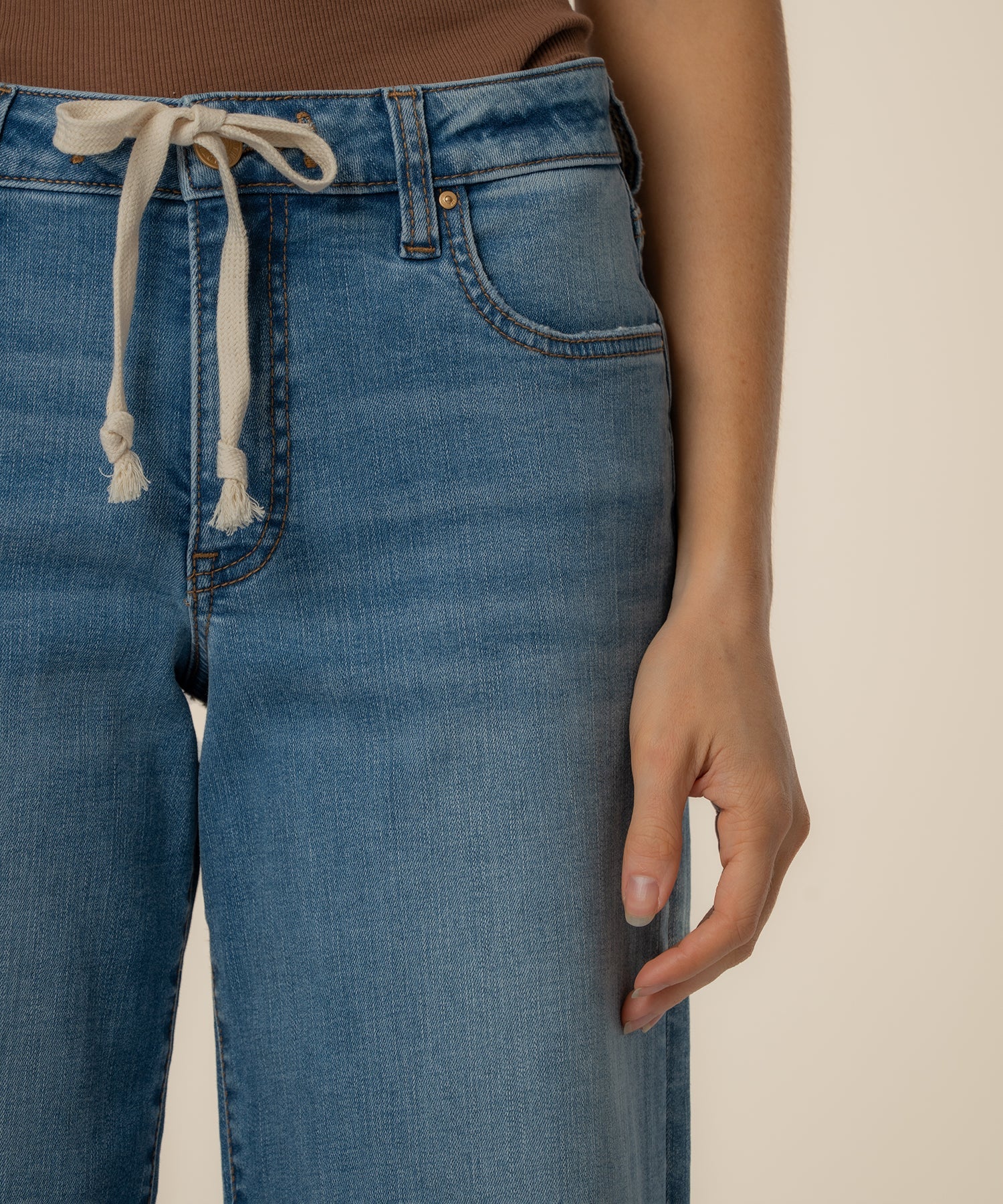 KUT Maya Drawstring Wide Leg Jean