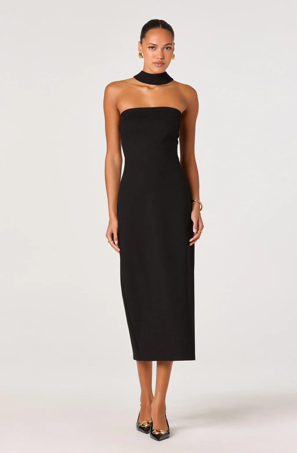 ASTR Thiala Reverse Halter Midi Dress