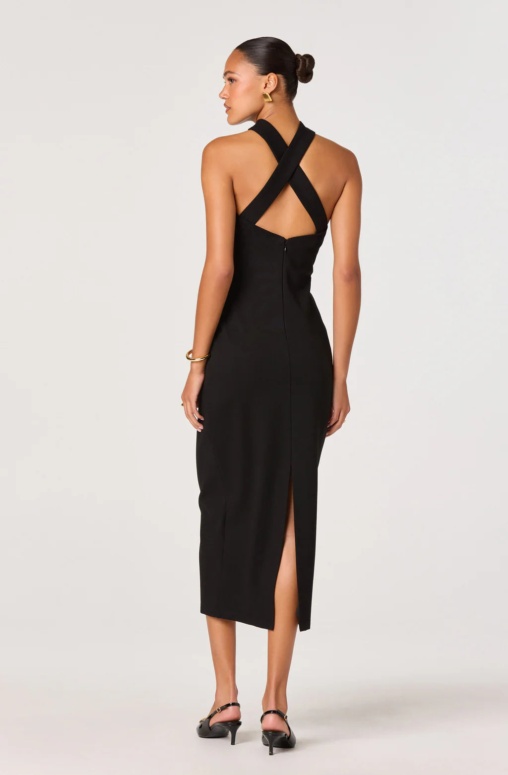 ASTR Thiala Reverse Halter Midi Dress