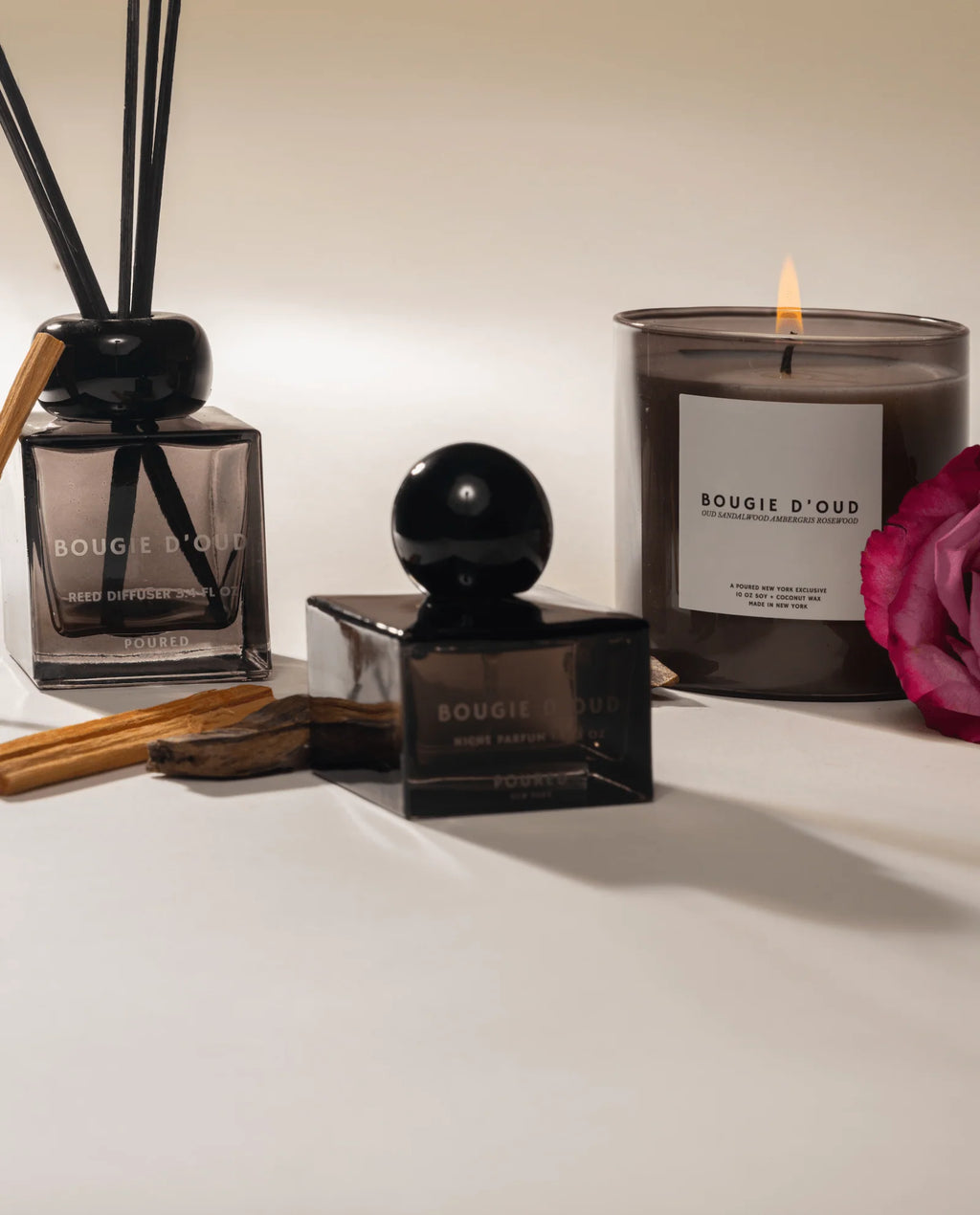Poured New York 3.4 oz Bougie D’oud Reed Diffuser