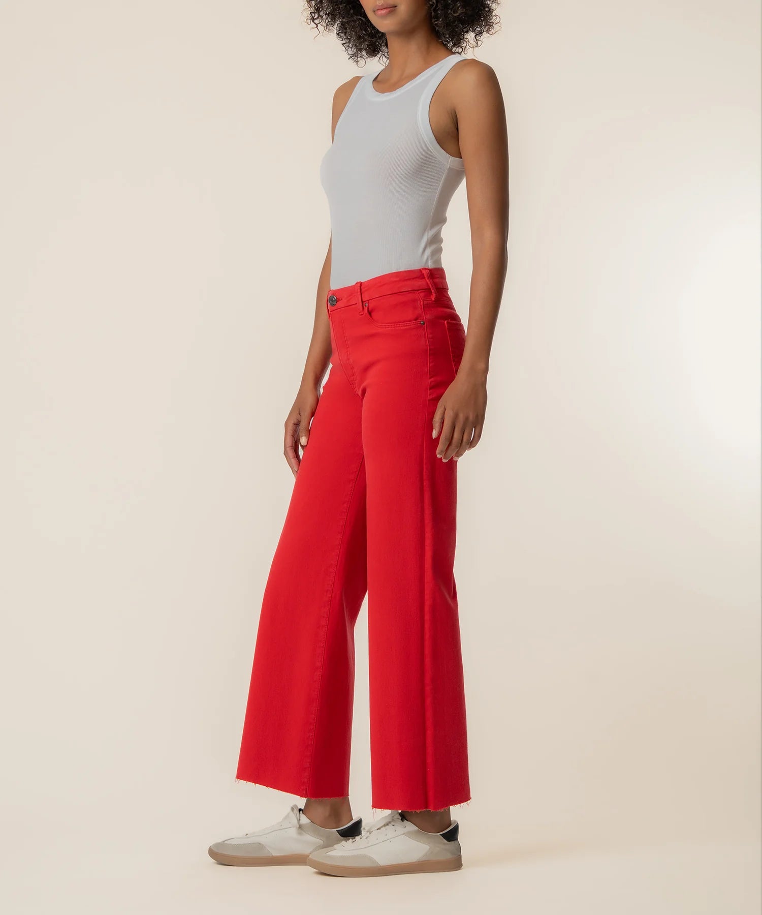 KUT Meg High Rise Wide Leg Jean Tomato