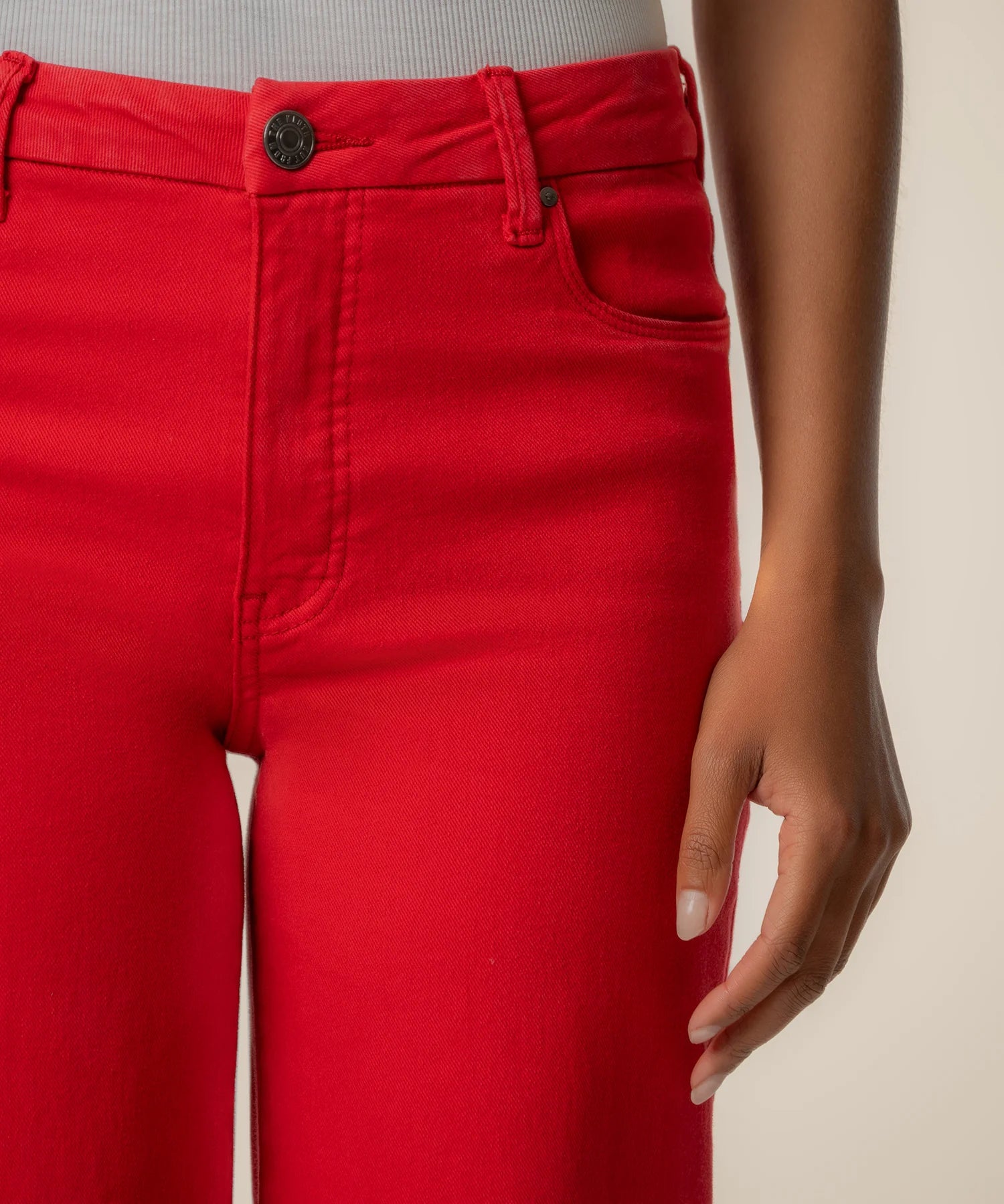 KUT Meg High Rise Wide Leg Jean Tomato