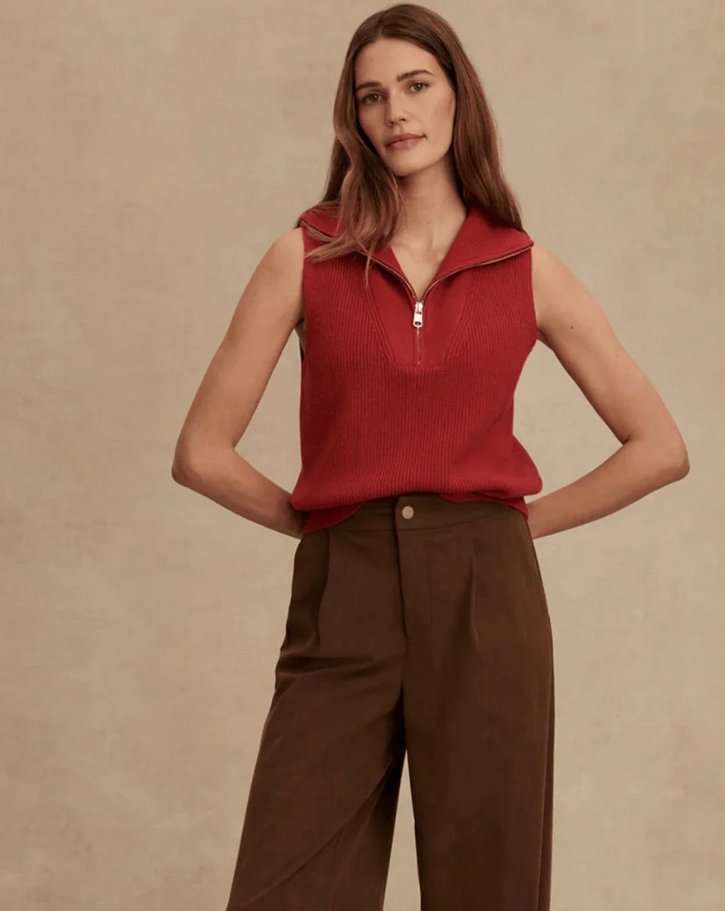 Varley Amina Half Zip Lava Falls