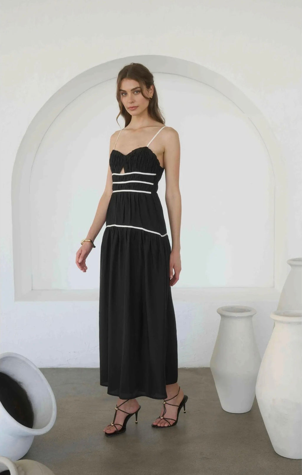 Moon River Shirred Tiered Mini Sundress