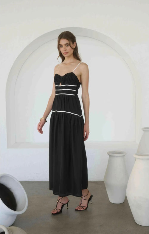 Moon River Shirred Tiered Mini Sundress