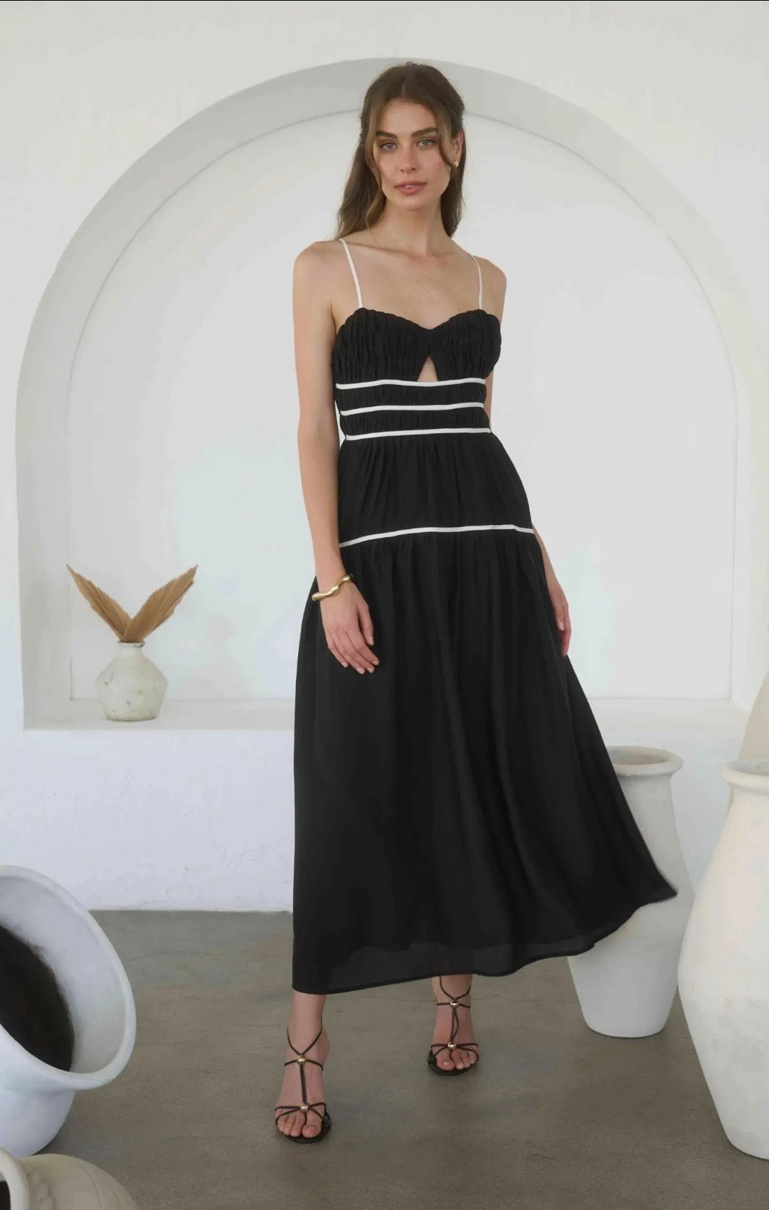 Moon River Shirred Tiered Mini Sundress