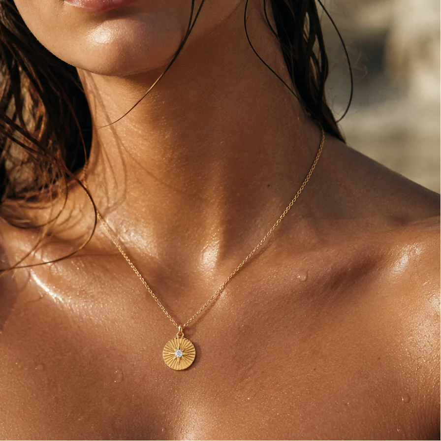 Ellie Vail Rue Sunburst Disc Necklace