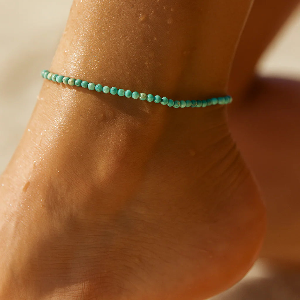 Ellie Vail Sander Turquoise Beaded Anklet