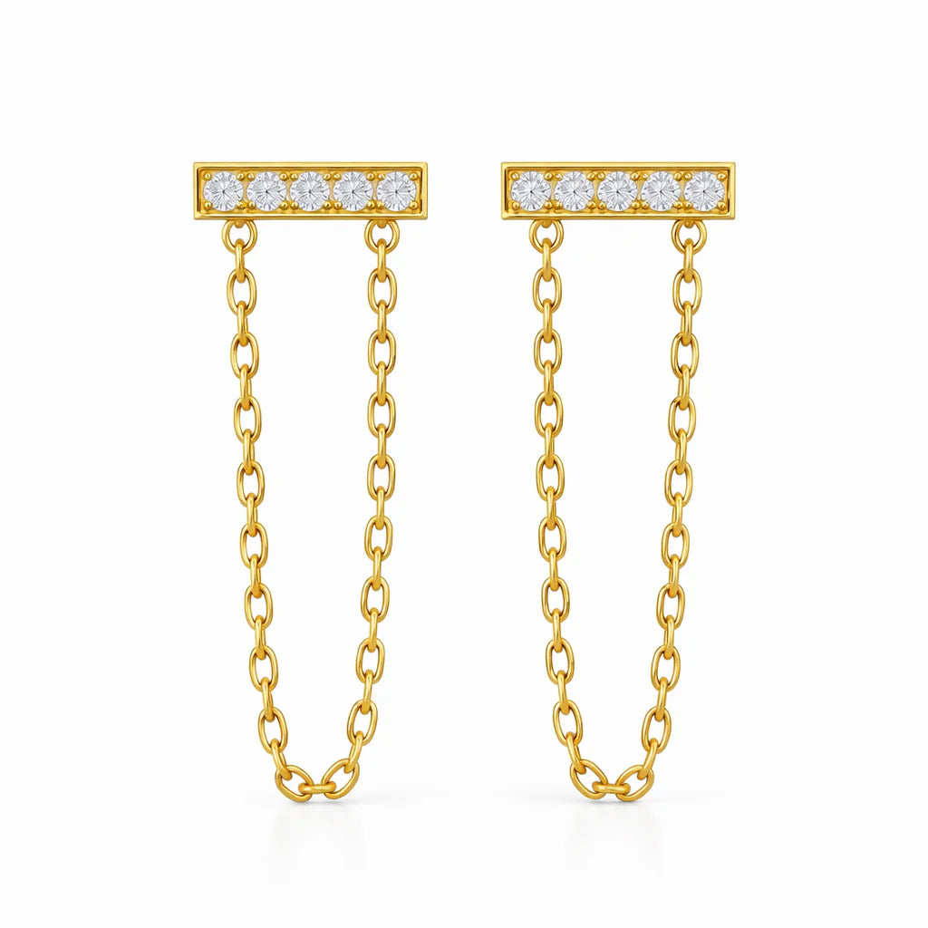 Ellie Vail Nina Bar Chain Stud Earring