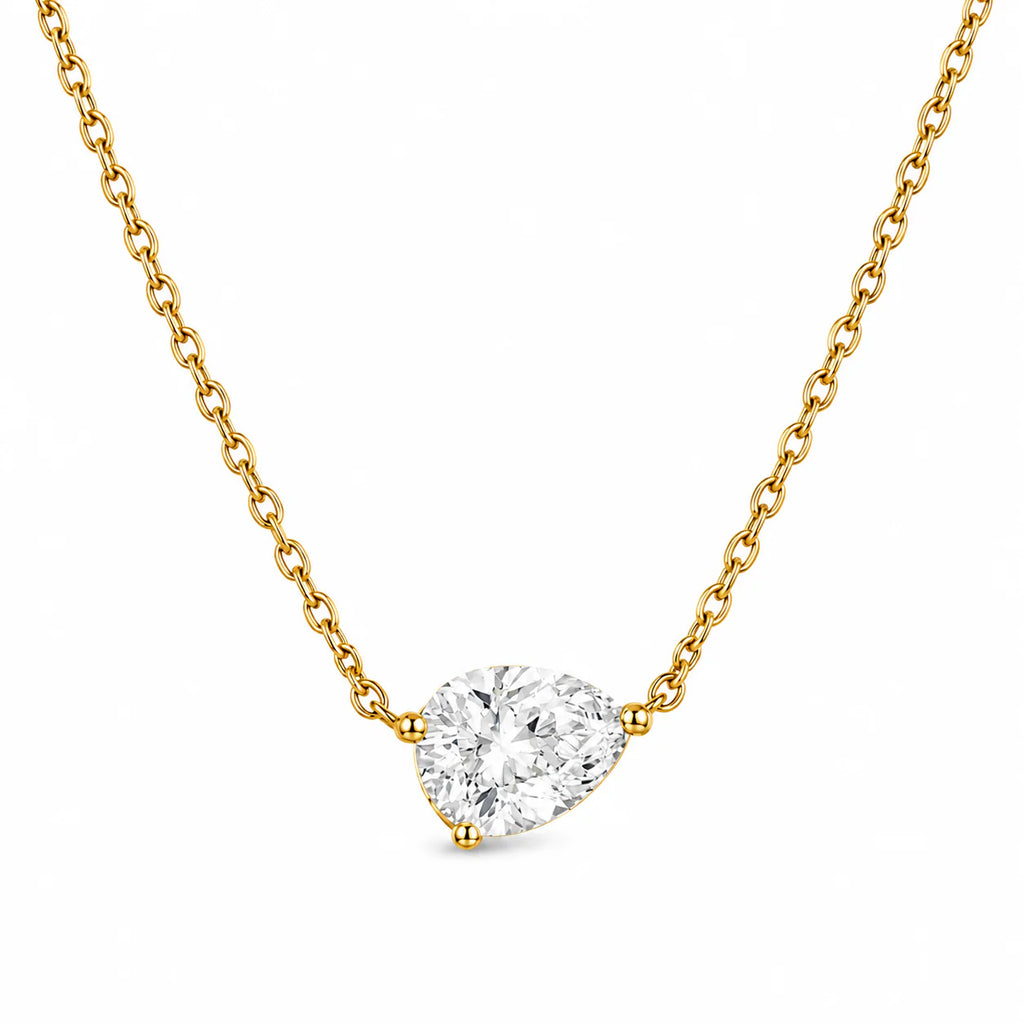 Ellie Vail Lola Solitaire Sideways Pear Necklace
