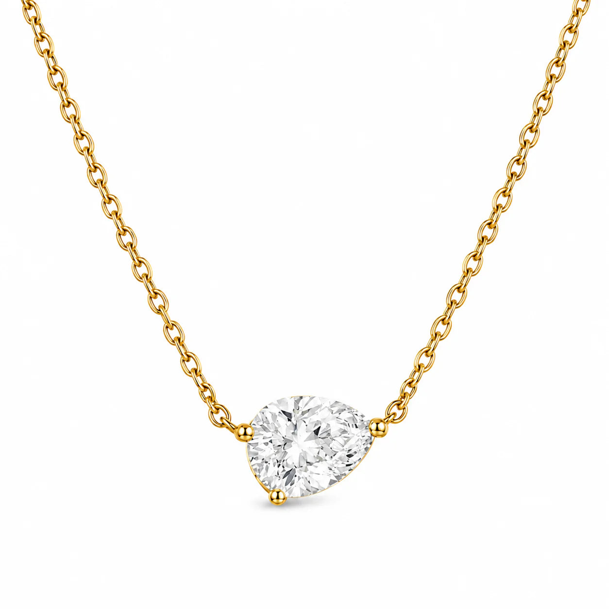 Ellie Vail Lola Solitaire Sideways Pear Necklace