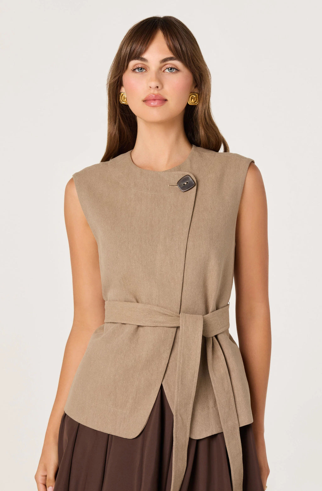ASTR Darrien Belted Asymmetrical Vest