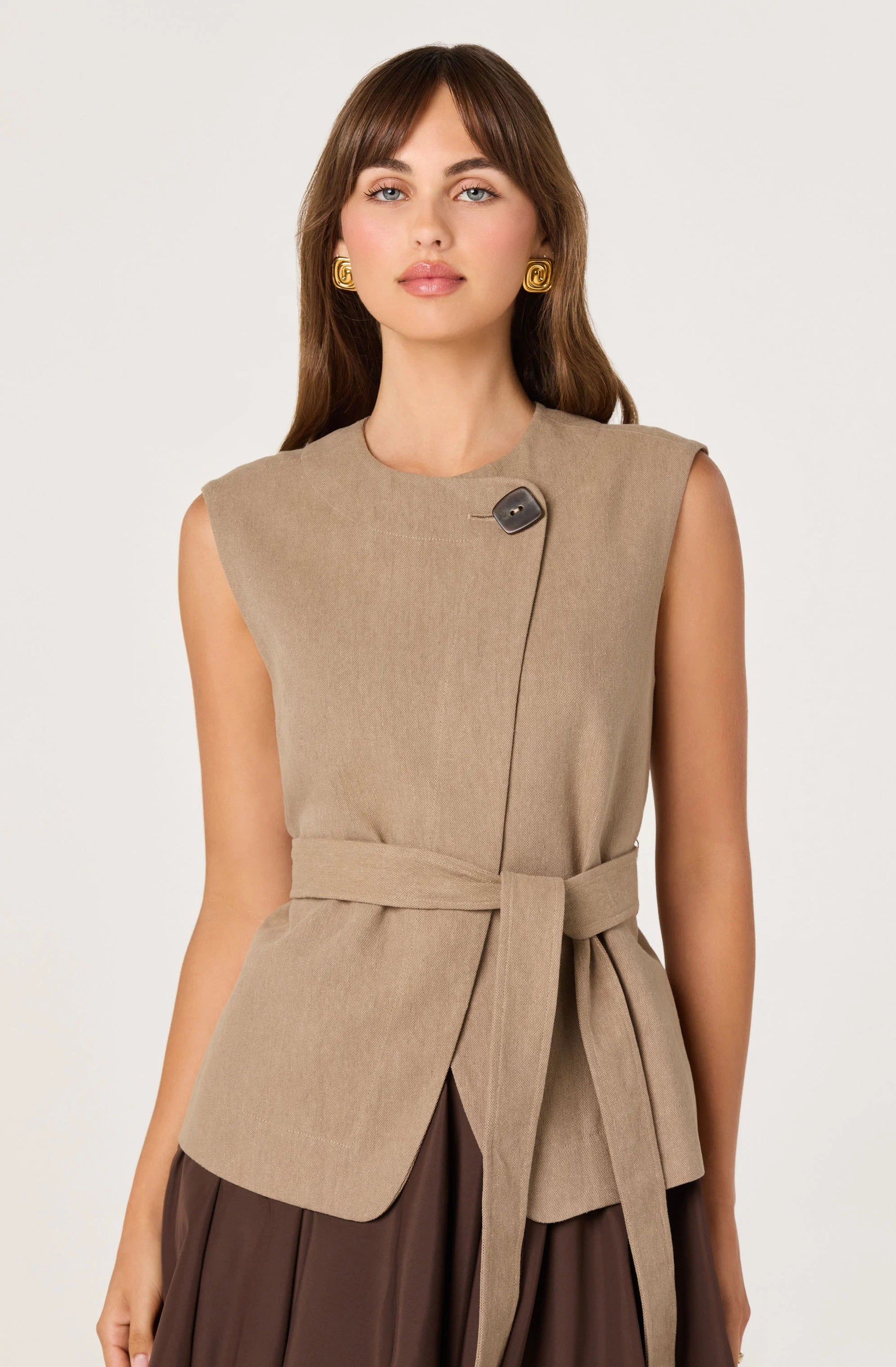 ASTR Darrien Belted Asymmetrical Vest