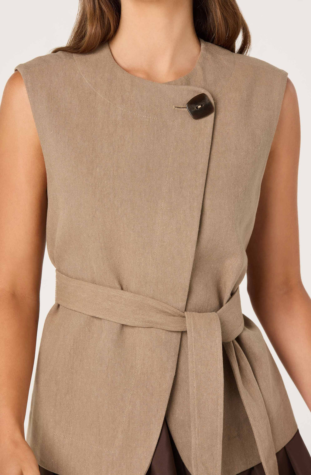 ASTR Darrien Belted Asymmetrical Vest