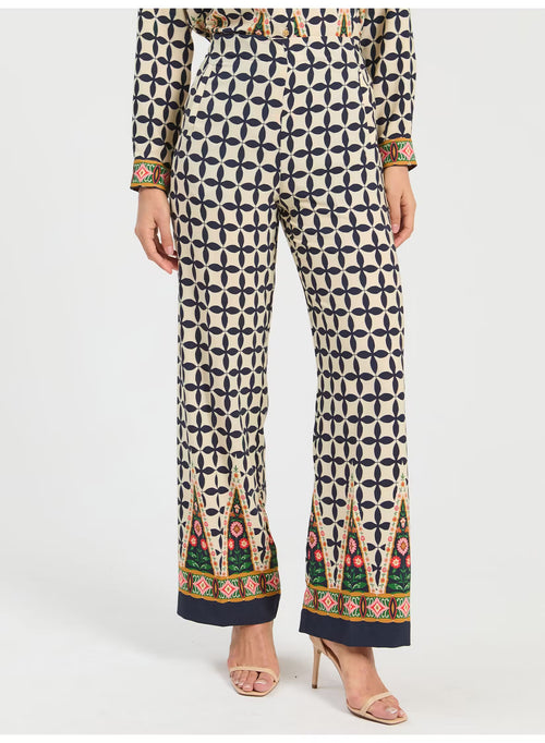 Vilagallo Folk Geometric Print Trouser