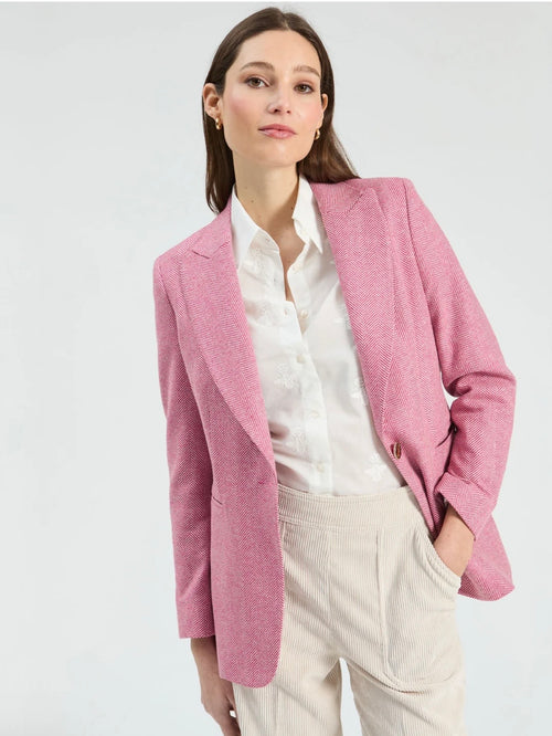 Vilagallo Raspberry Herringbone Jacket