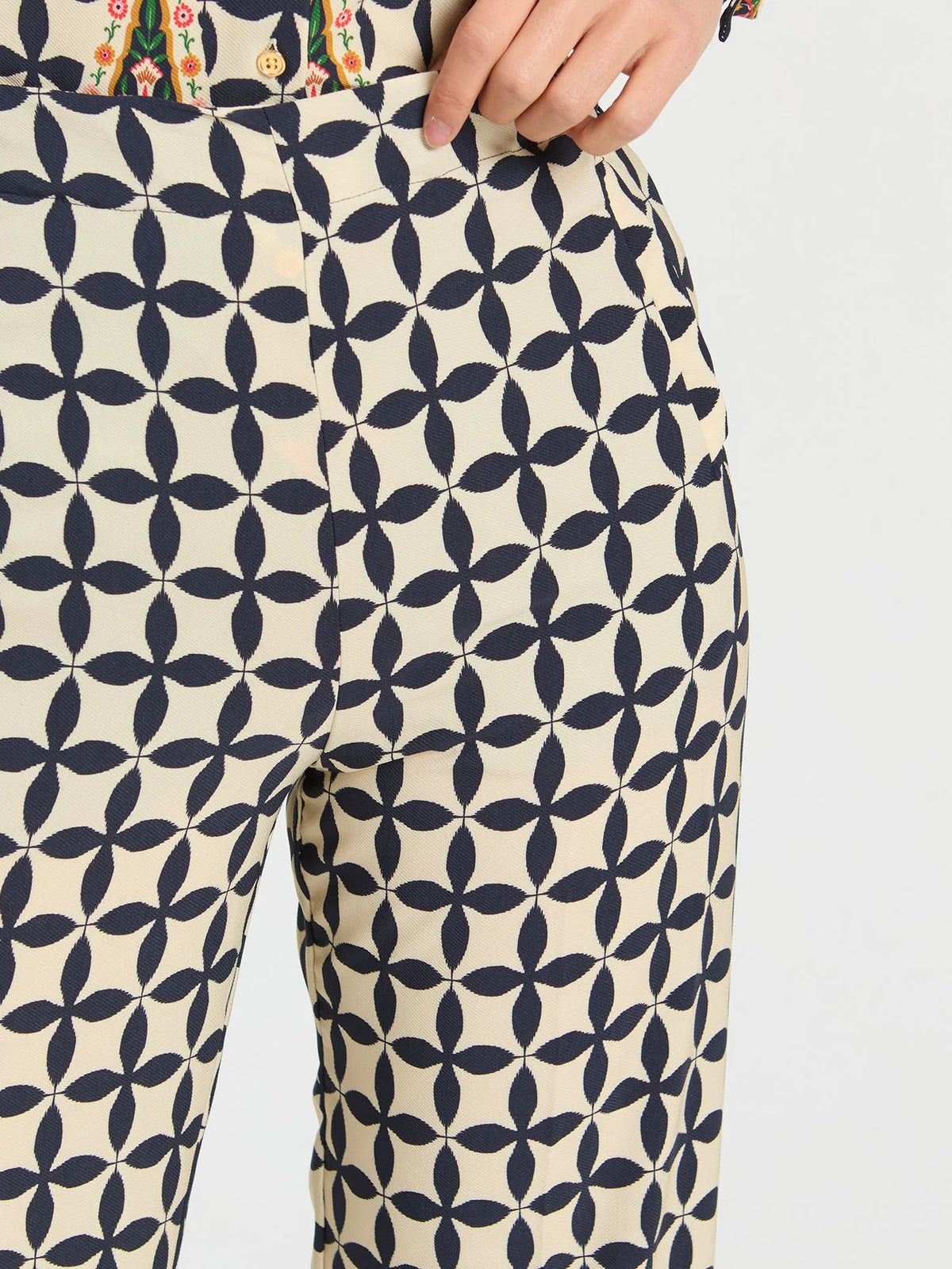 Vilagallo Folk Geometric Print Trouser