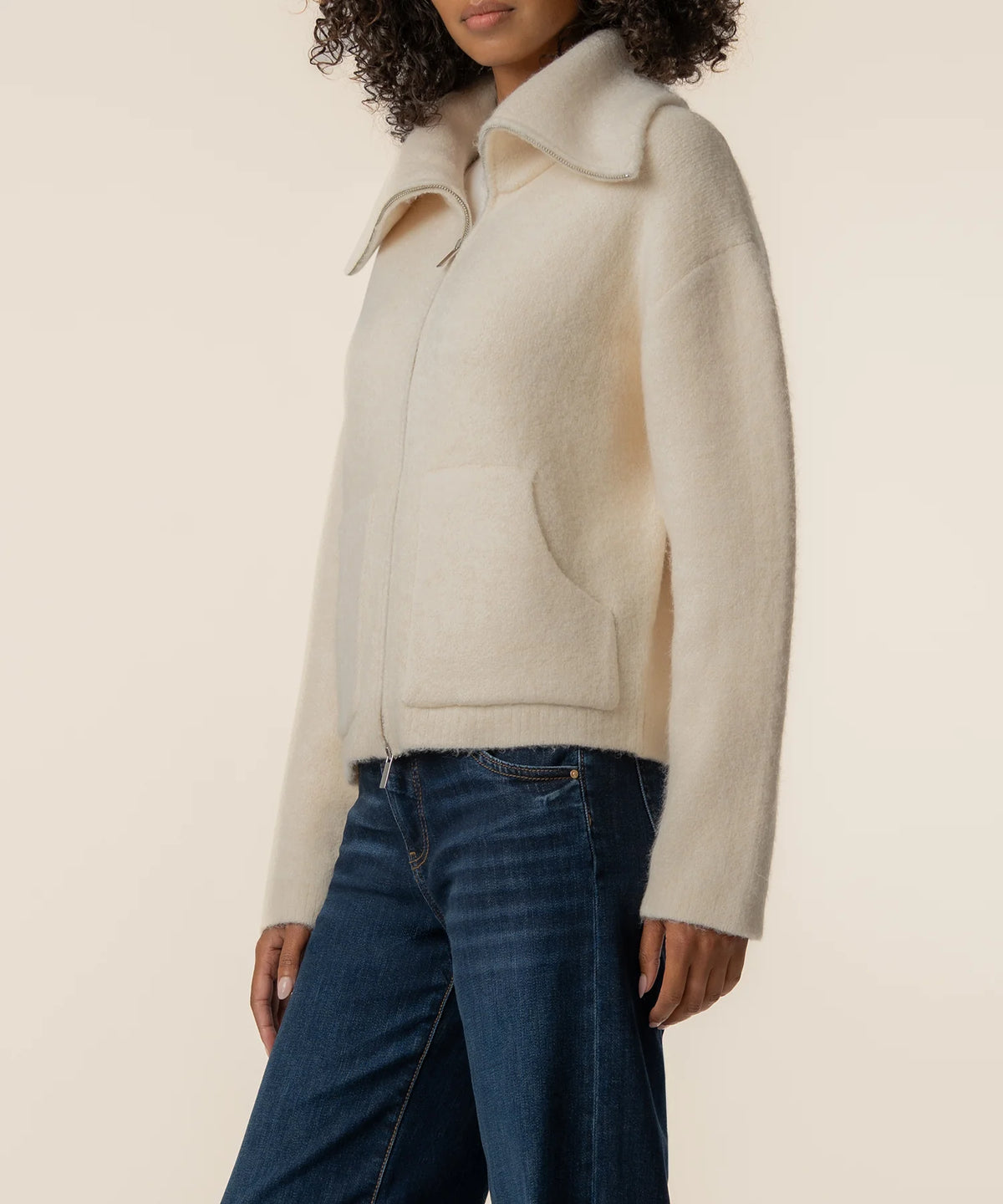 KUT Rue Sweater Jacket in Cream