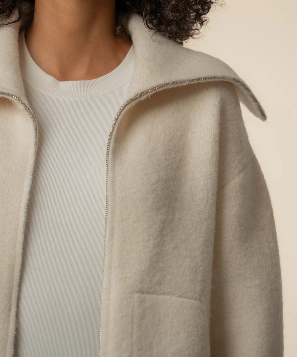 KUT Rue Sweater Jacket in Cream