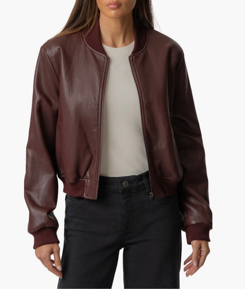 KUT Steph Faux Leather Bomber Jacket