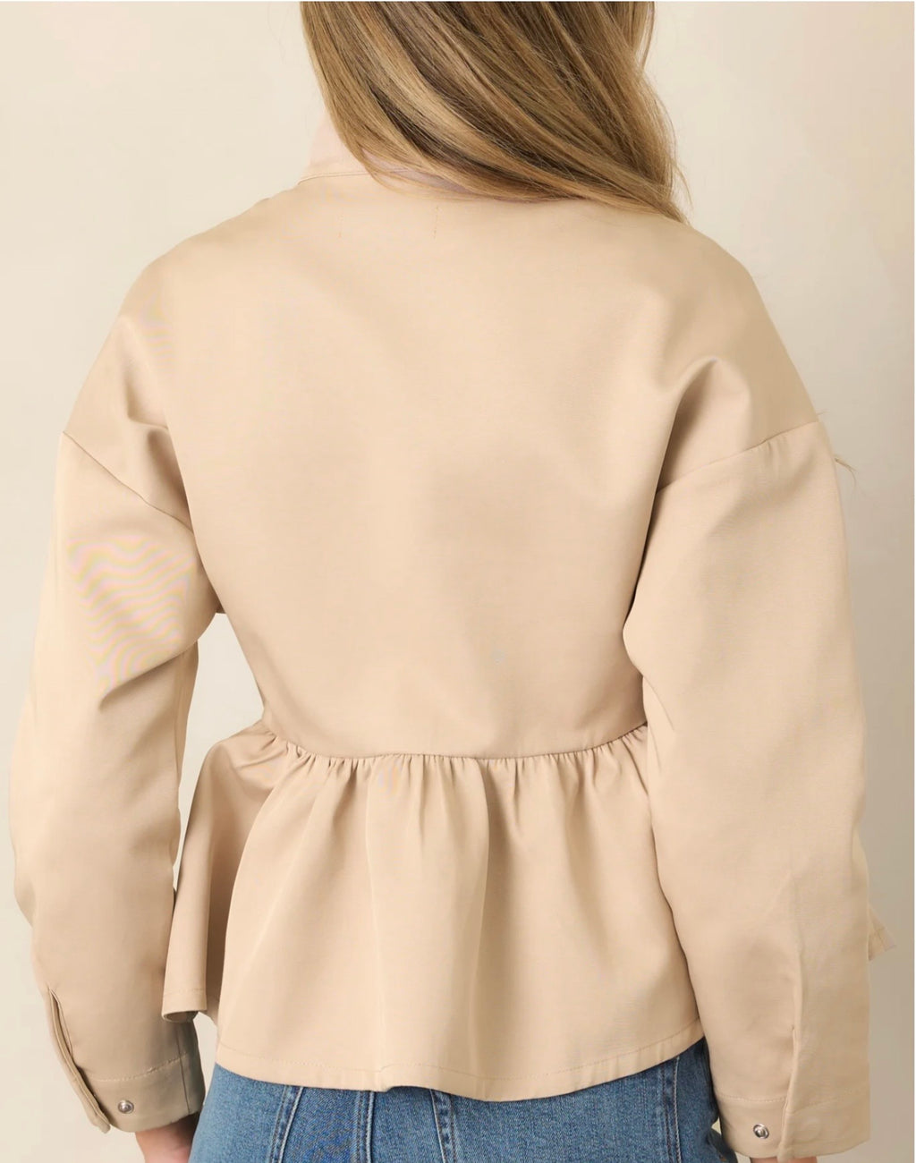 En Saison Annie Peplum Bomber Jacket