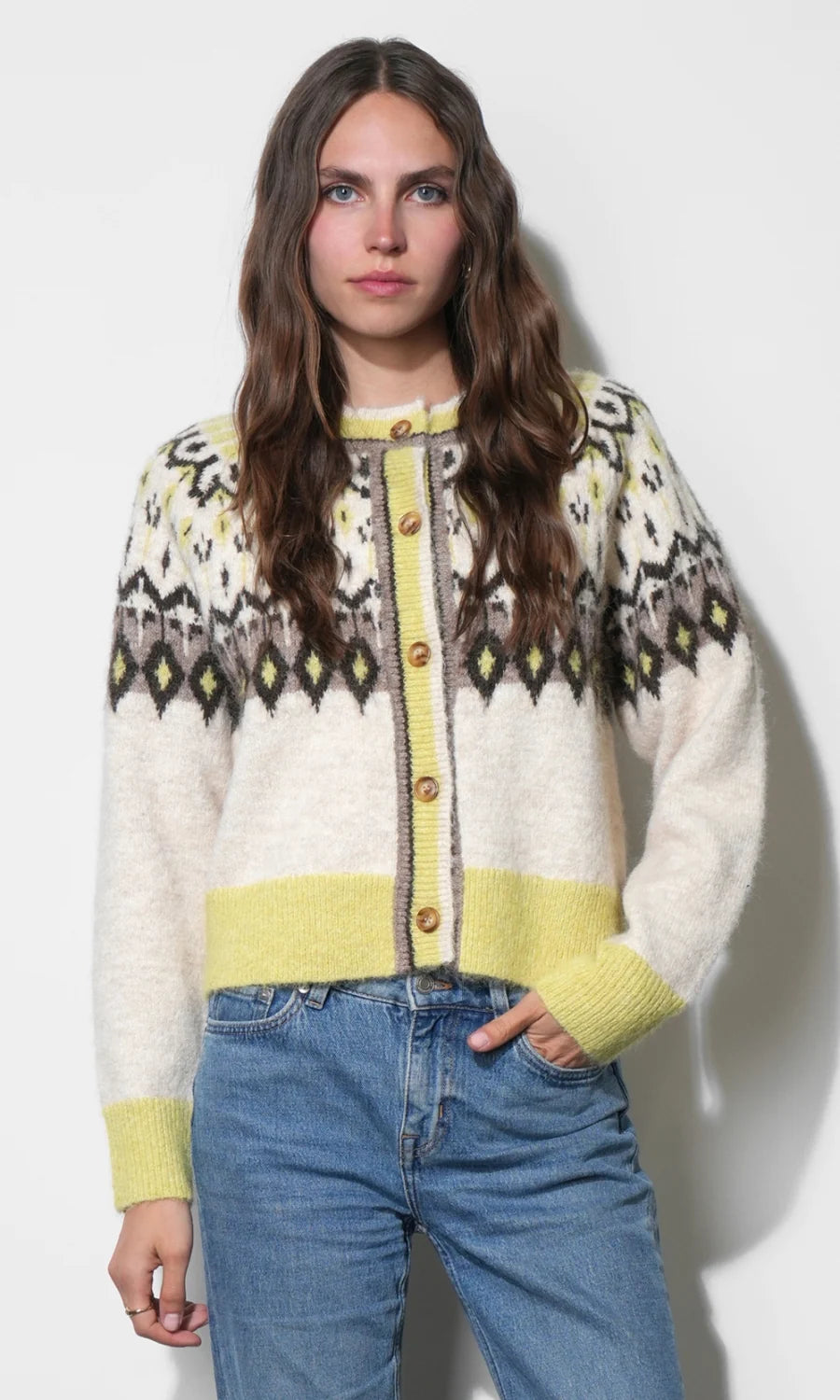 Greylin Quinn Fair Isle Cardigan