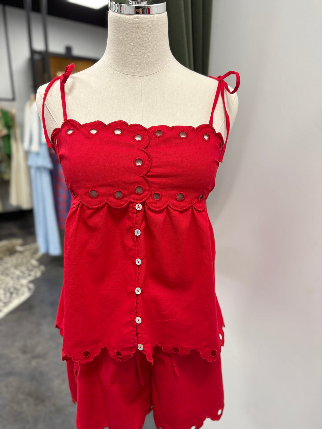 Moon River Eyelet Detail Top
