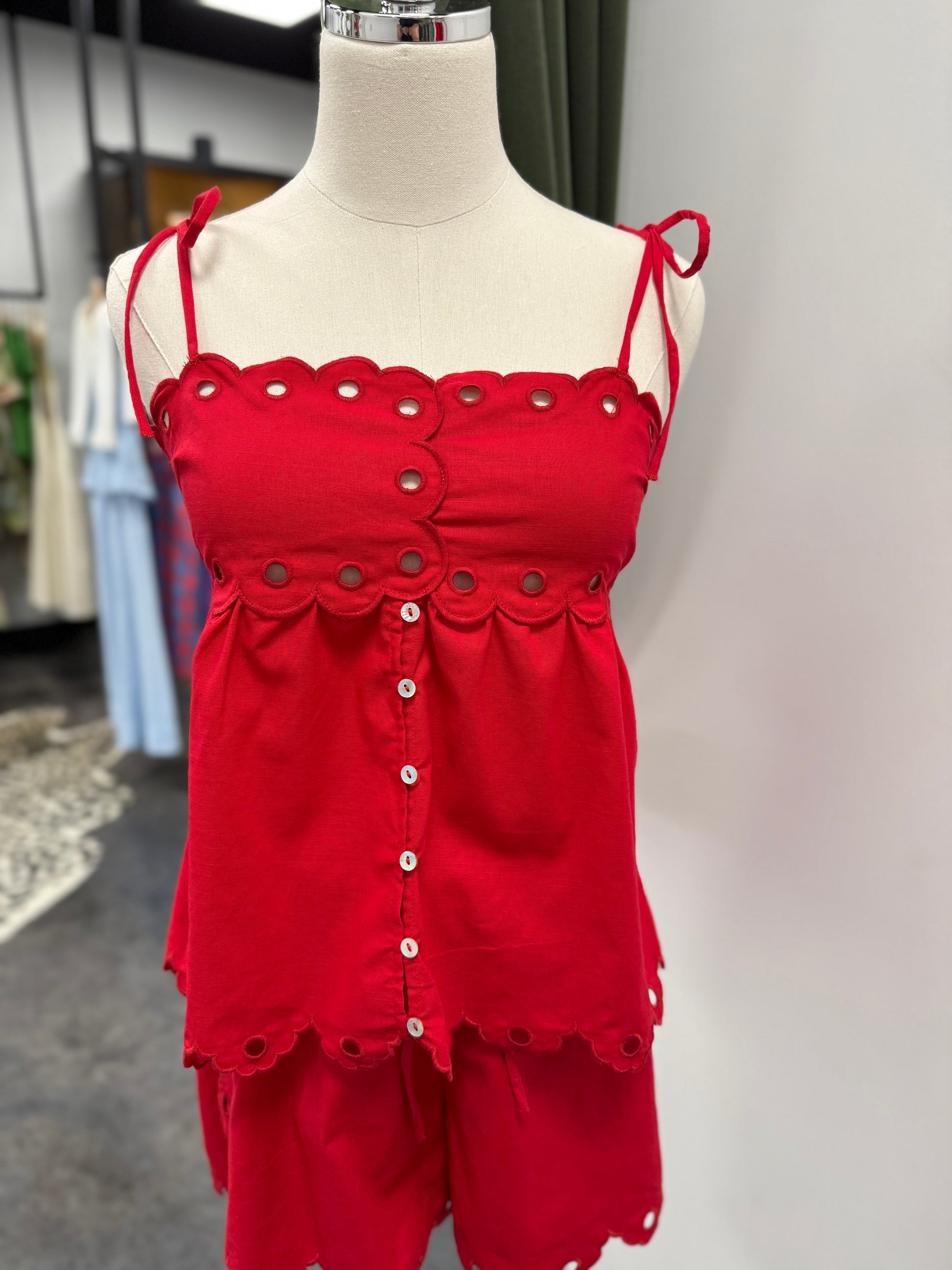 Moon River Eyelet Detail Top