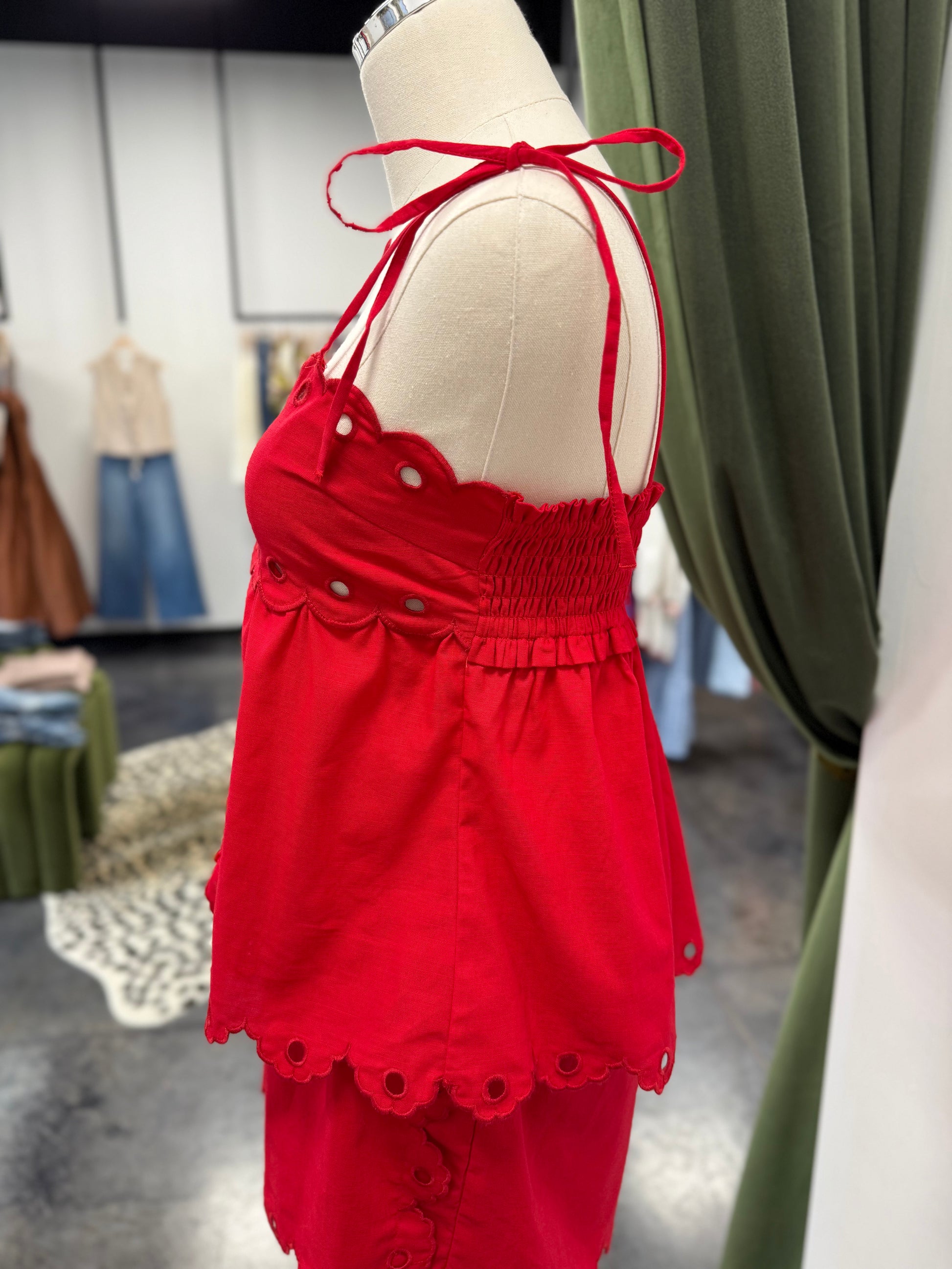 Moon River Eyelet Detail Top