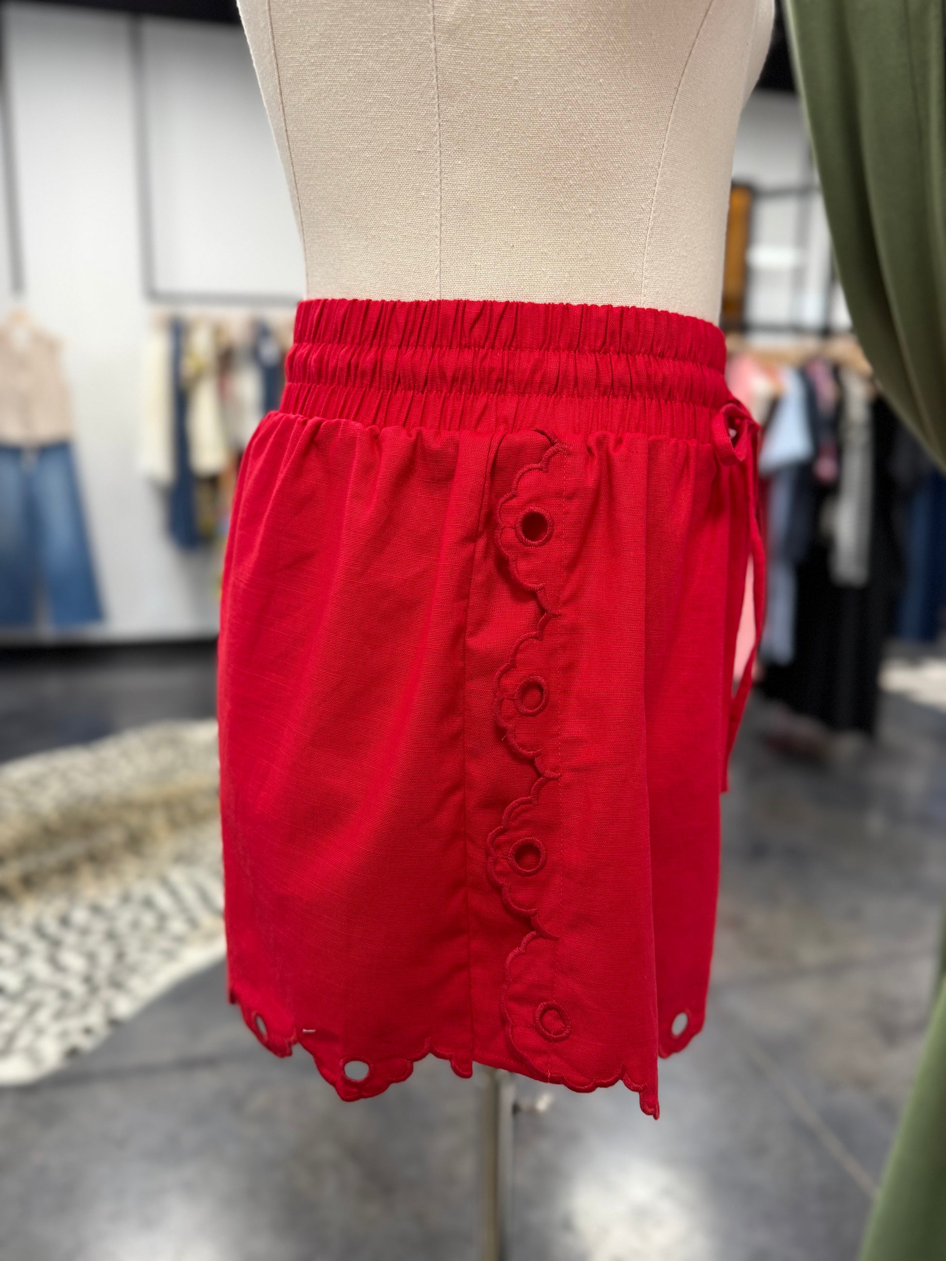 Moon River Eyelet Detail Short