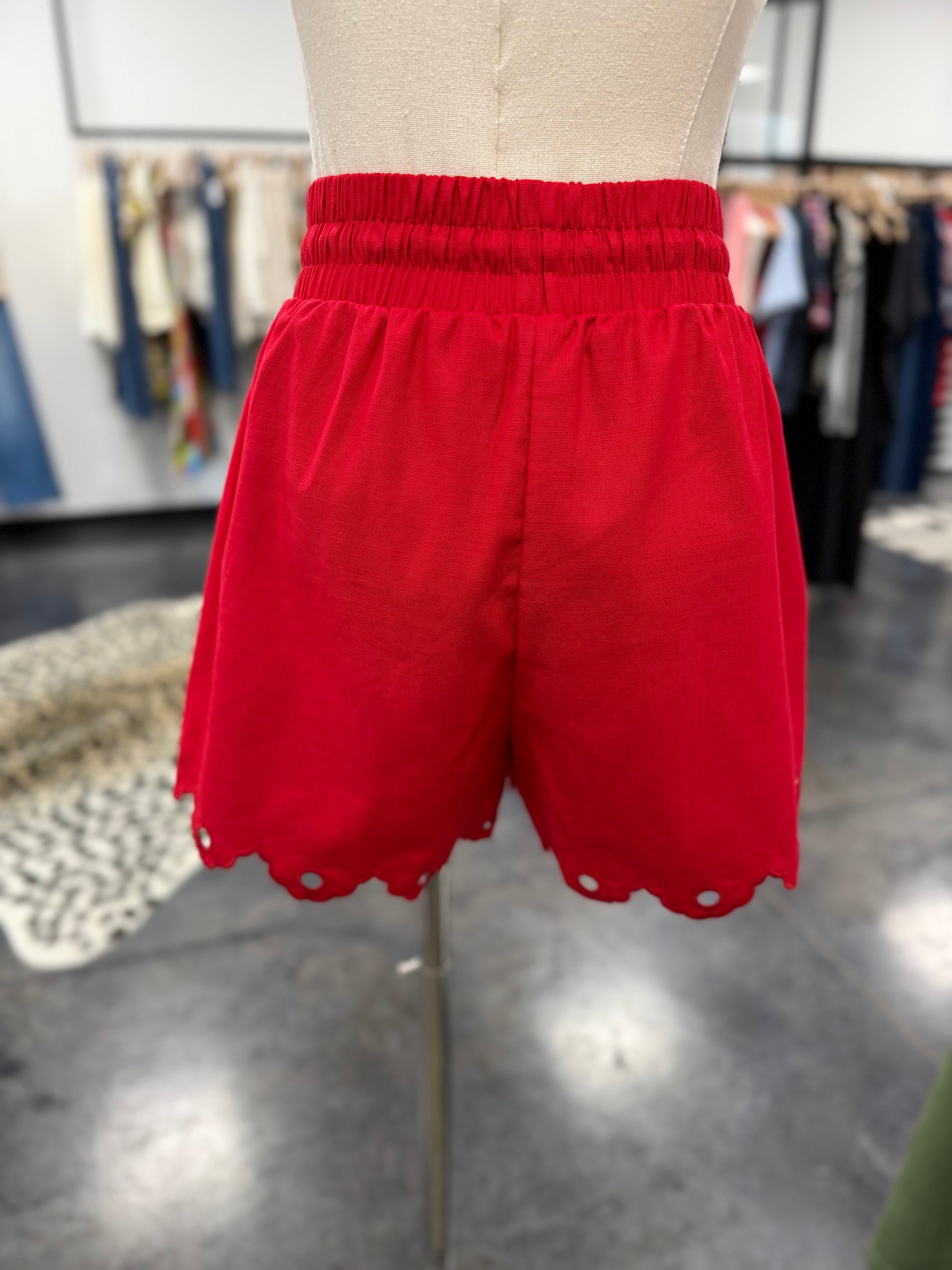 Moon River Eyelet Detail Short