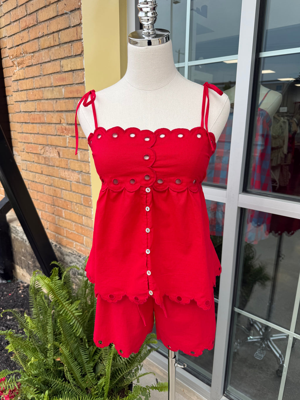 Moon River Eyelet Detail Top