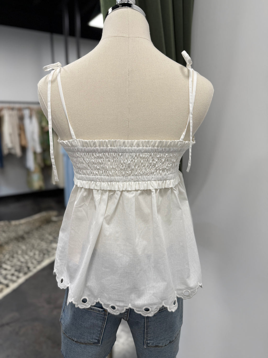 Moon River Eyelet Embroidered Top